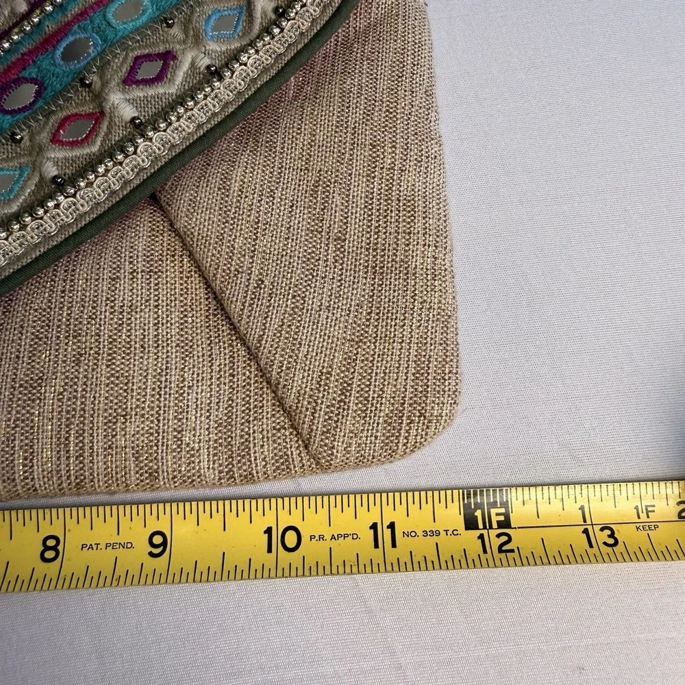 Boho Chic Linen Resort Vacation Mixed Media Clutch